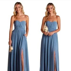Birdy Grey NWT GRACE CONVERTIBLE DRESS CHIFFON Slate Blue Size Small